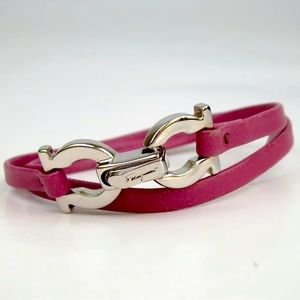 Authentic Salvatore Ferragamo double Gancini double bracelet leather 🔥🚀🔥